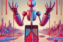 gigantic bleeding robot