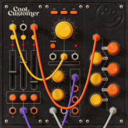 a mixing board with all kinds of yellow cables running out of it
