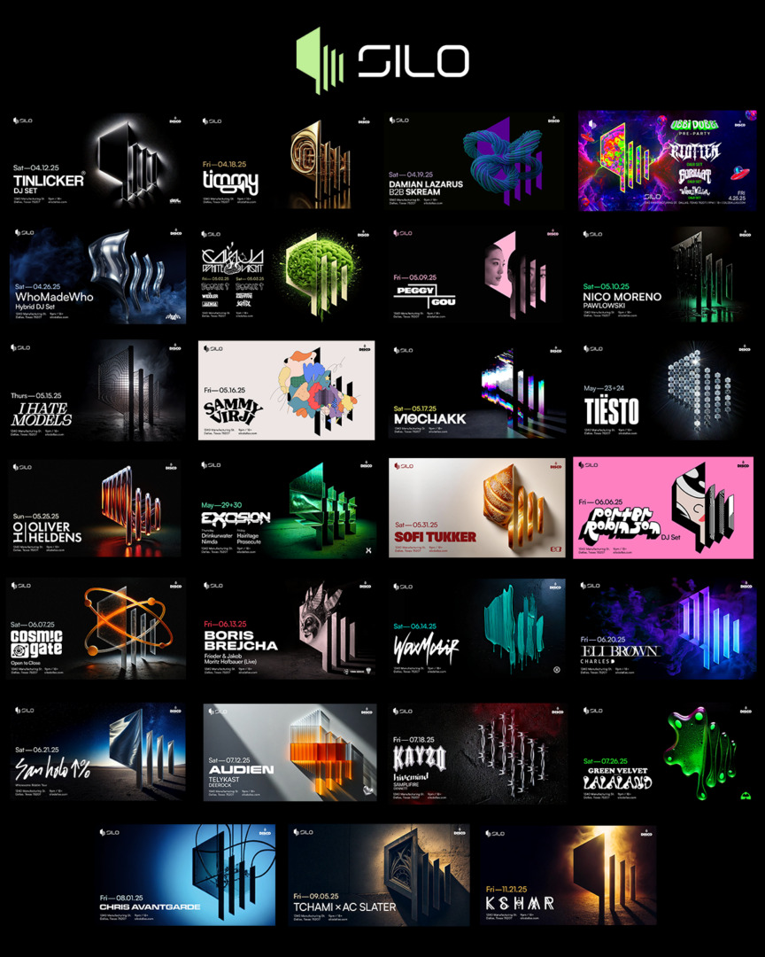 a list and info grpahics of all the upcoming artist going to play at silo dallas this summer