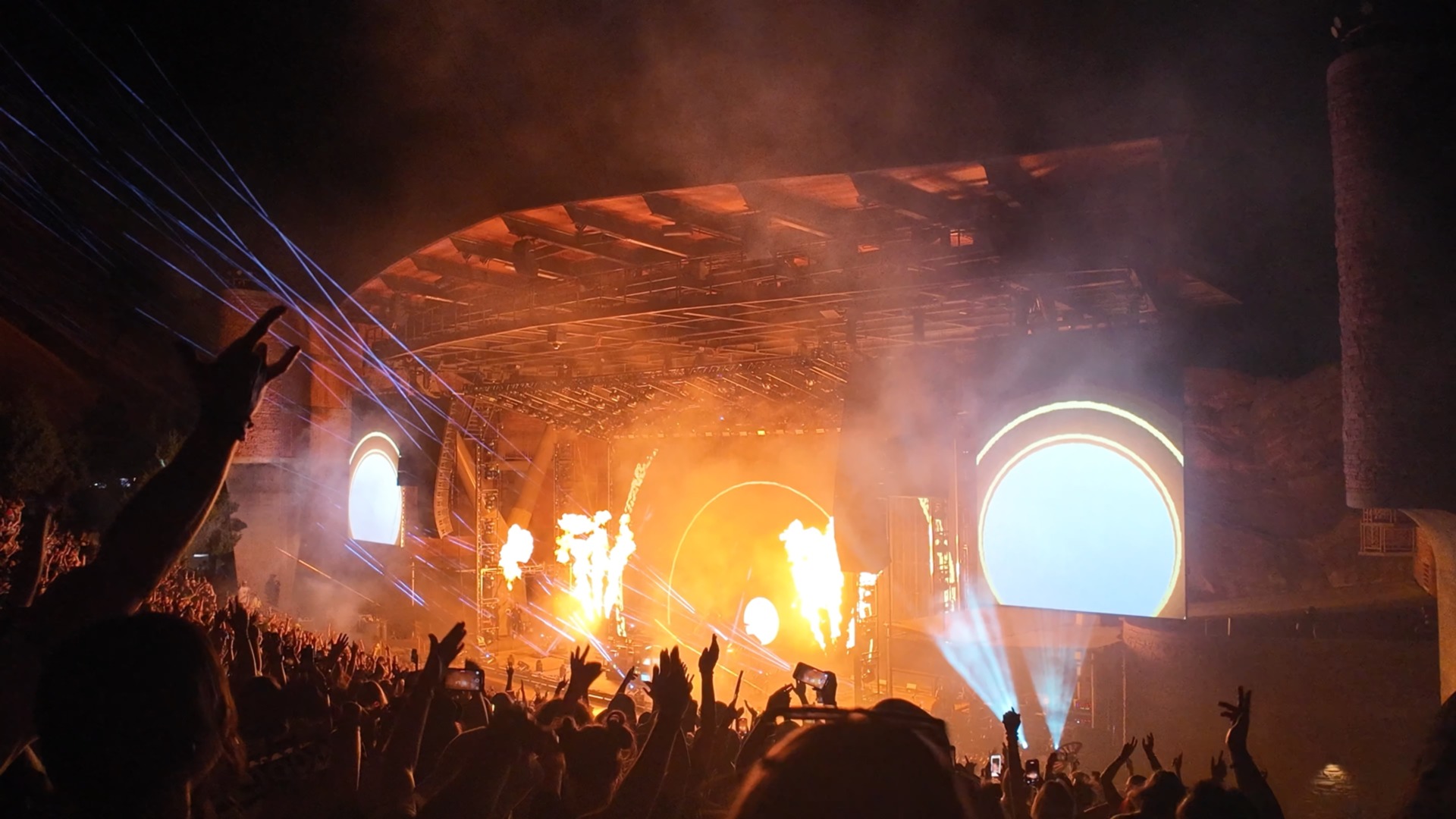 pyro blasting through the lasers