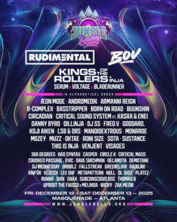 the flyer for jungle bells 2025