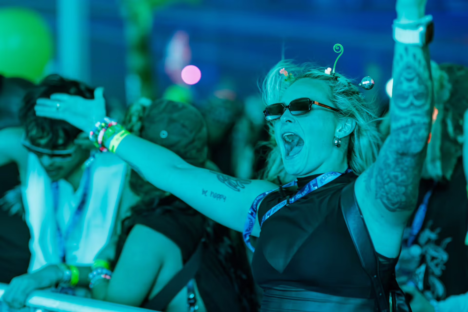 Fan screaming in the crowd in full force