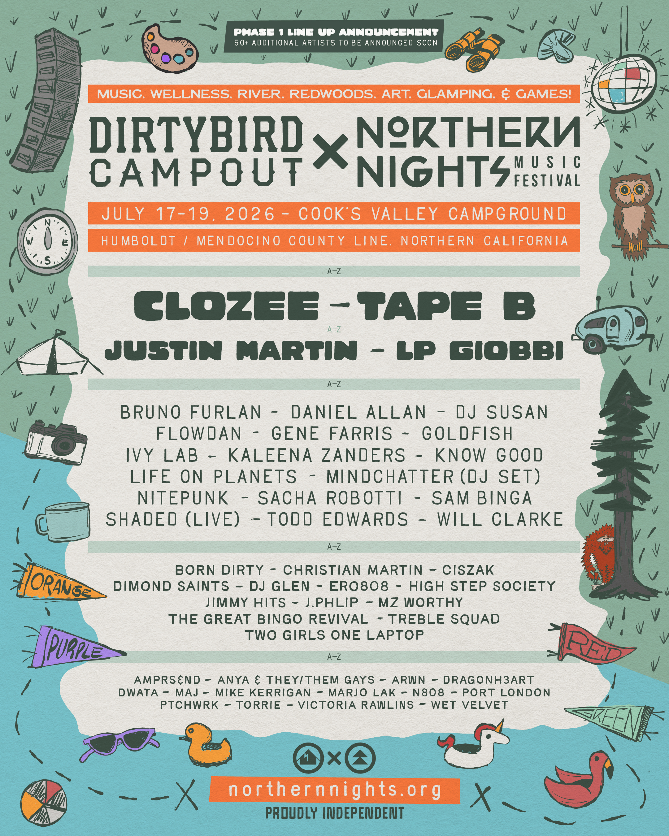 Dirtybird Campout x Northern Nights Phase One Lineup