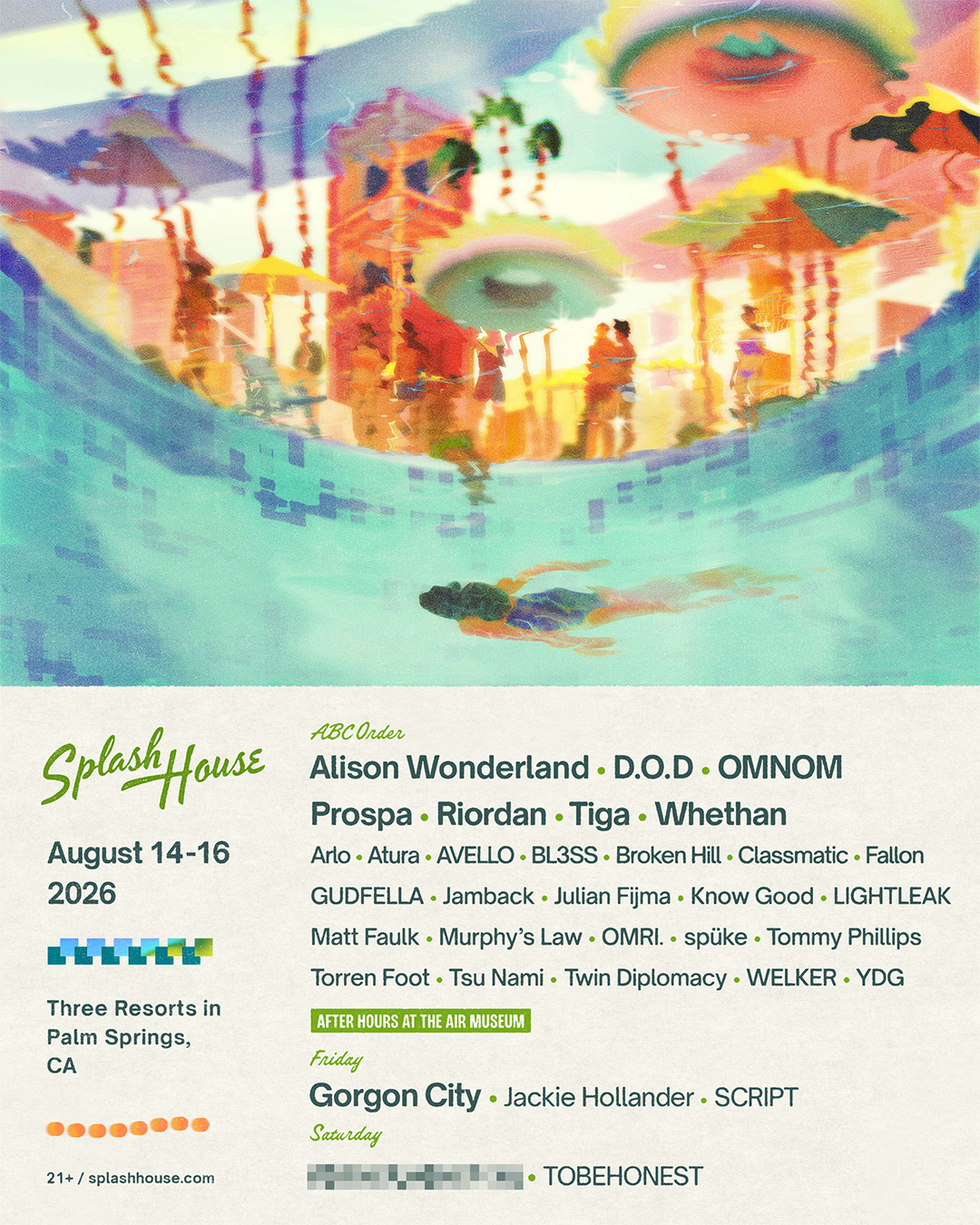 Splash House Announces Weekend Lineups for 2026 EditionAugust 7-9 | August 14-16 3 Splash House 2026